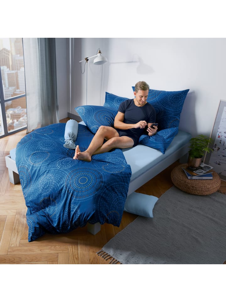 Erwin Müller Mako-Satin Bettwäsche in dunkelblau günstig kaufen