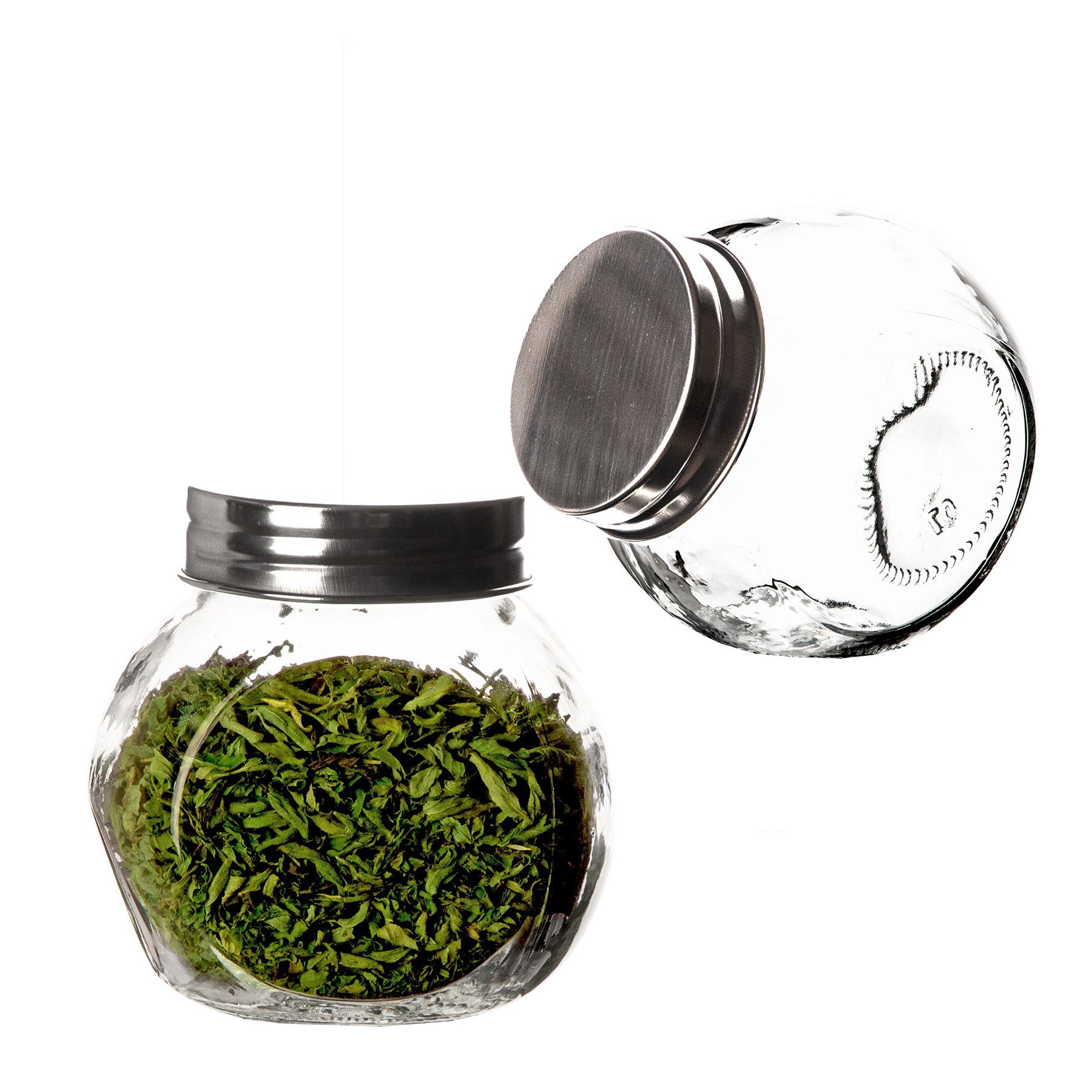BigDean Gewürzbehälter 12x Gewürzgläser 200ml Gewürzdosen Schraubdeckel Luftdicht Vorratsg, Glas, (12-tlg)