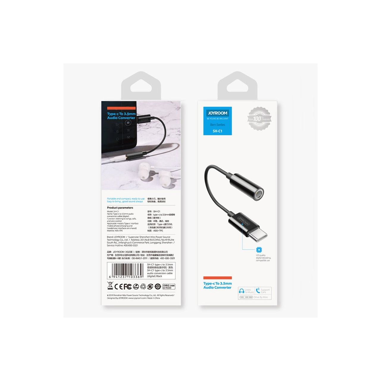 Joyroom 3,5mm Jack Minibuchse auf Typ-C ( USB-C ) Kabel Adapter Kopfhöreradapter kompatibel