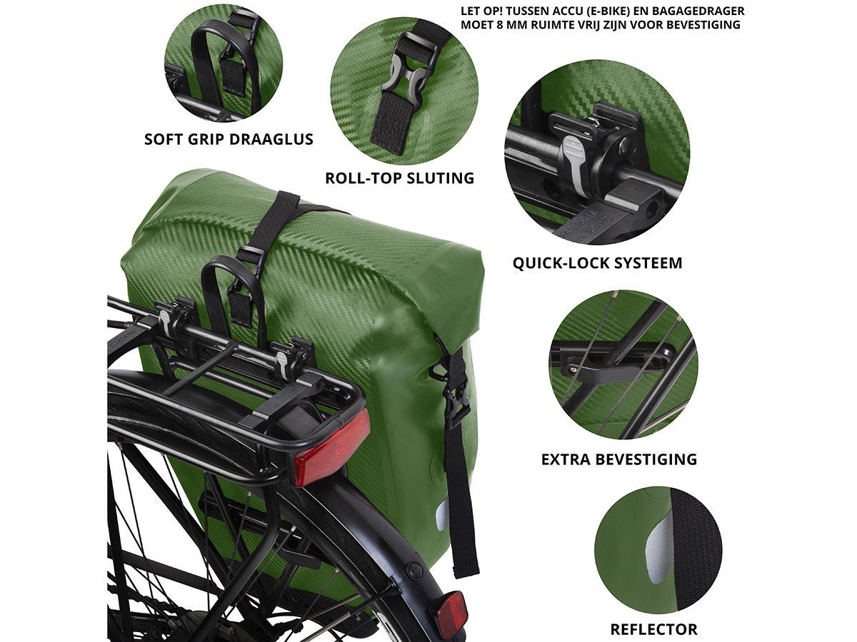 Dutch Mountains 24 Liter einzelnes Fahrradtasche