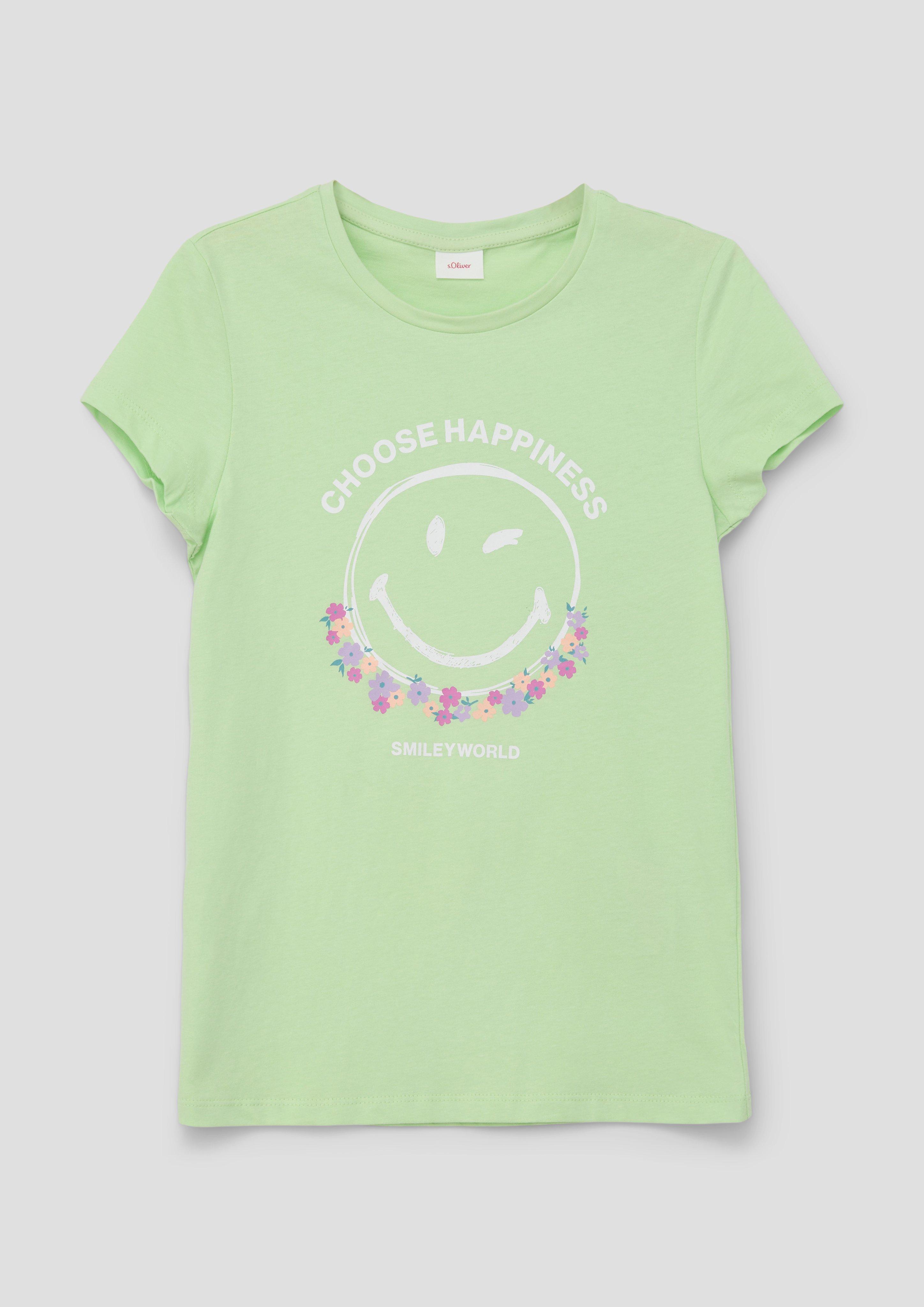 Baumwolljerseyshirt mit Smiley-Frontprint  2142434-7250