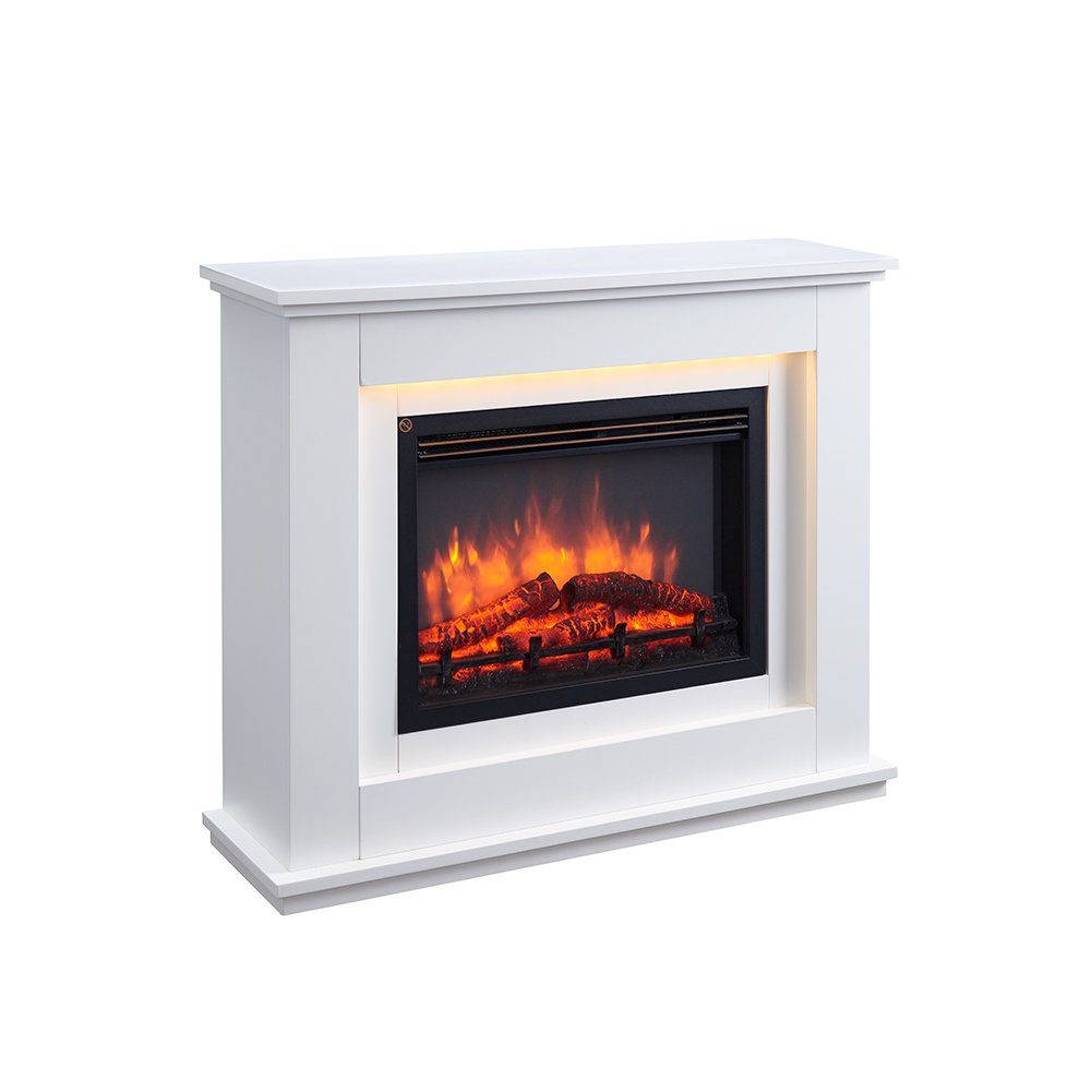 RICHEN Elektrokamin Baldur, Standkamin mit Heizung 2000W, 3D-Flammen, LED-Beleuchtung, App-Steuerung, WiFi, Thermostat, Timer