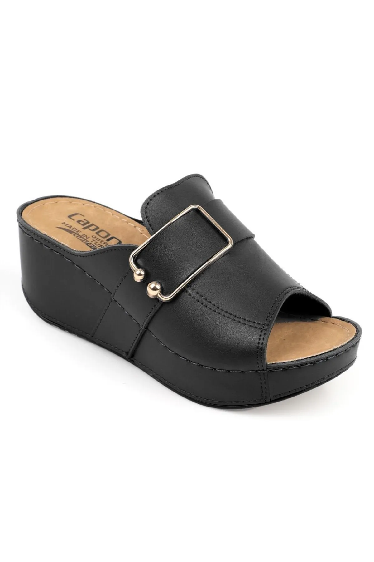 Capone Outfitters  Anatomisch weiche, bequeme Mutterhausschuhe mit Keilabsatz