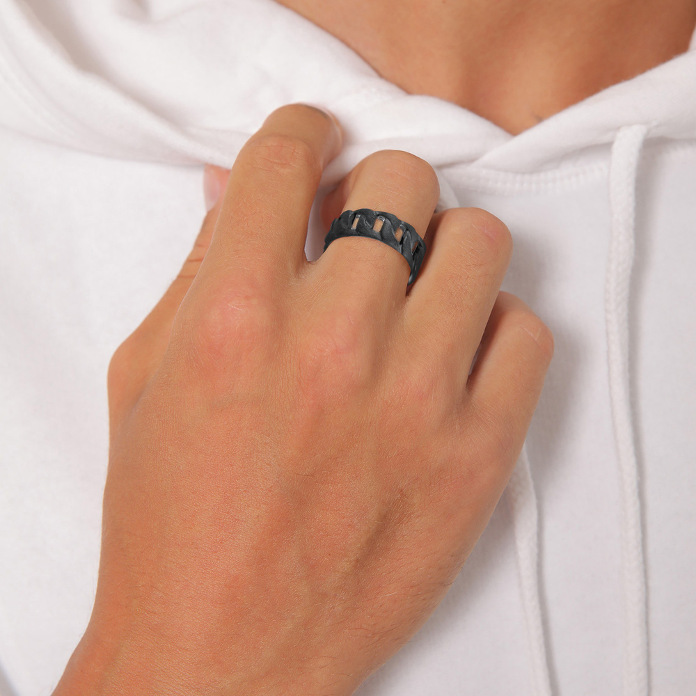 KUZZOI KUZZOI Bague Statment Massif Trend Robuste Look Rustique Bague Homme - (925/1000) Bague