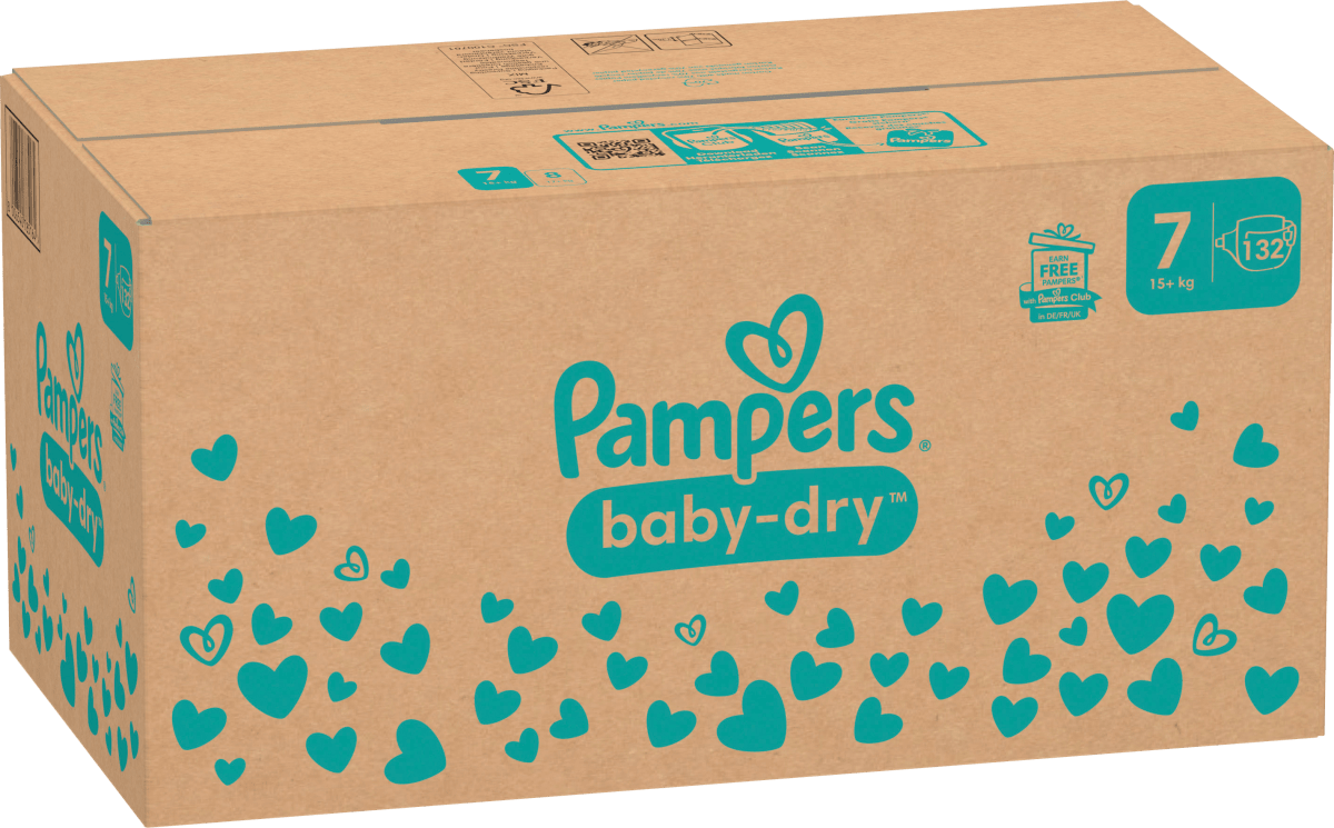 Windeln Baby Dry Gr.7 Extra Large (15+ kg), Monatsbox, 132 St