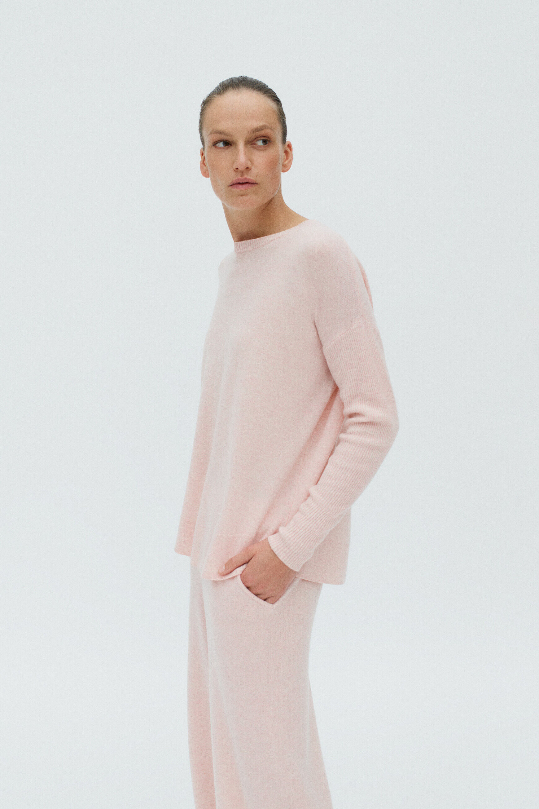 pantalon gaspard rose clair femme