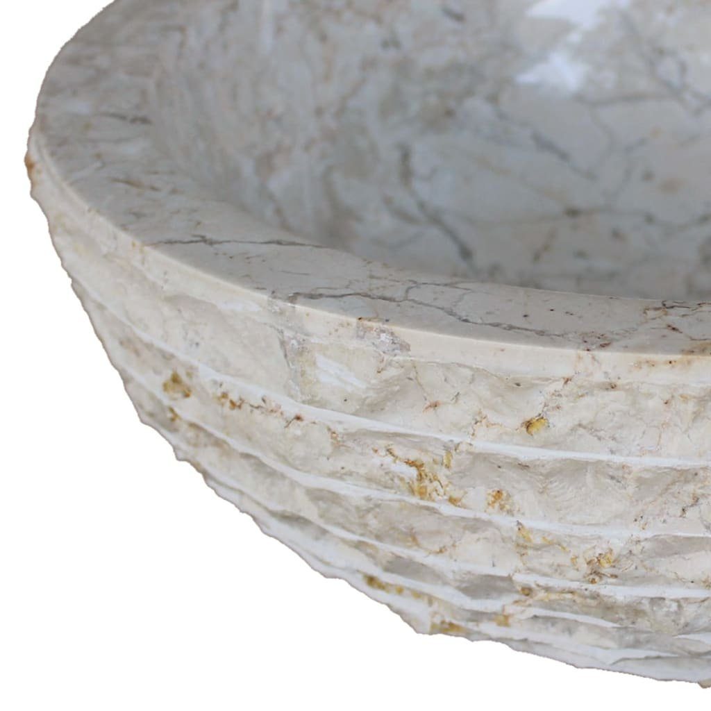 vidaXL Waschbecken Waschbecken Marmor 40 cm Creme