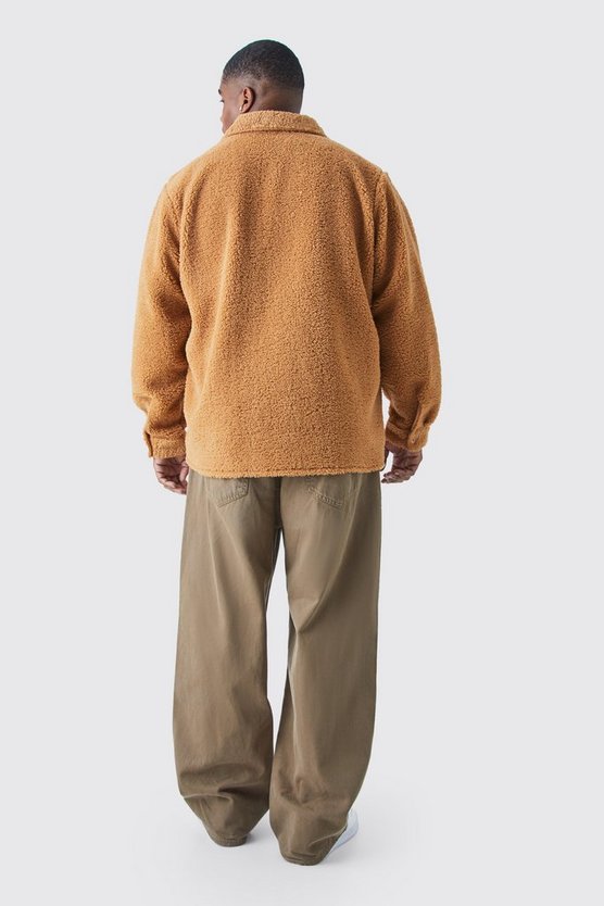 Plus Utility-Overshirt mit Borg-Aufnäher