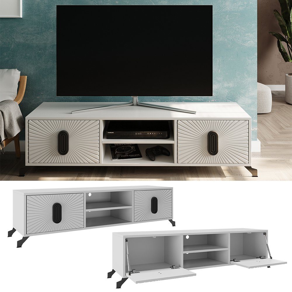 Vicco Lowboard TV-Schrank MAROKKO Hellgrau
