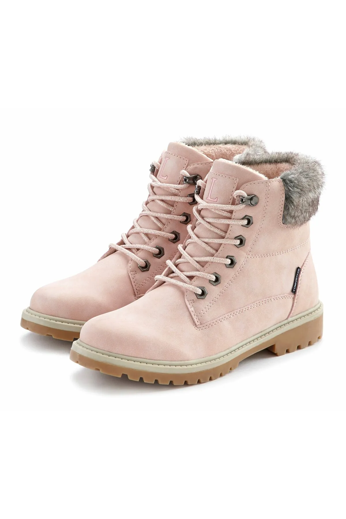 LASCANA  Stiefelette - Rosa - Flacher Absatz