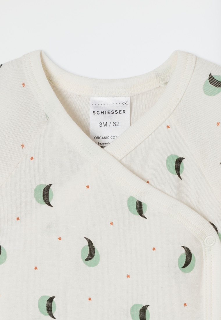 Wickelbody unisex Feinripp Sterne Monde off-white - Natural Love