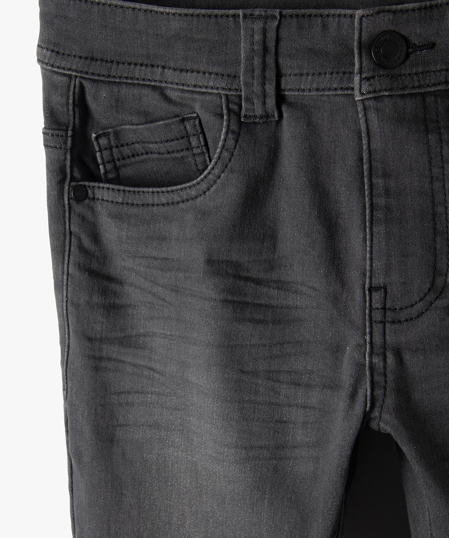 Jean Garçon ultra skinny stretch avec plis aux hanches grey | GEMO