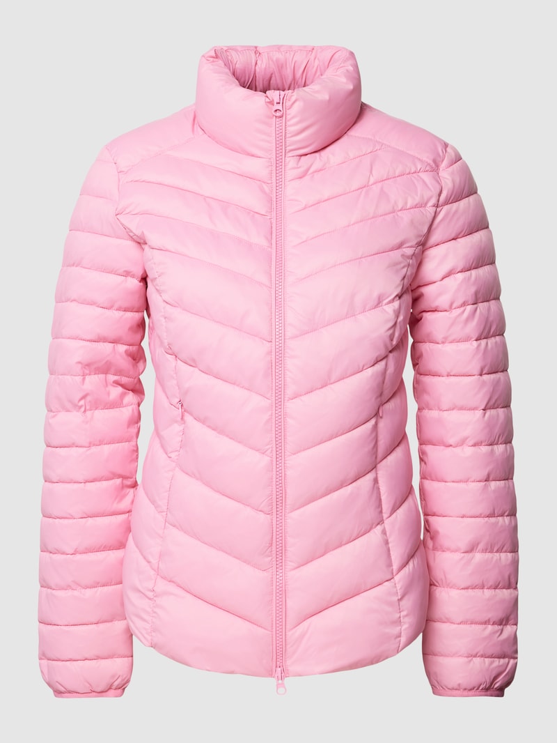 Steppjacke mit Stehkragen in pink
