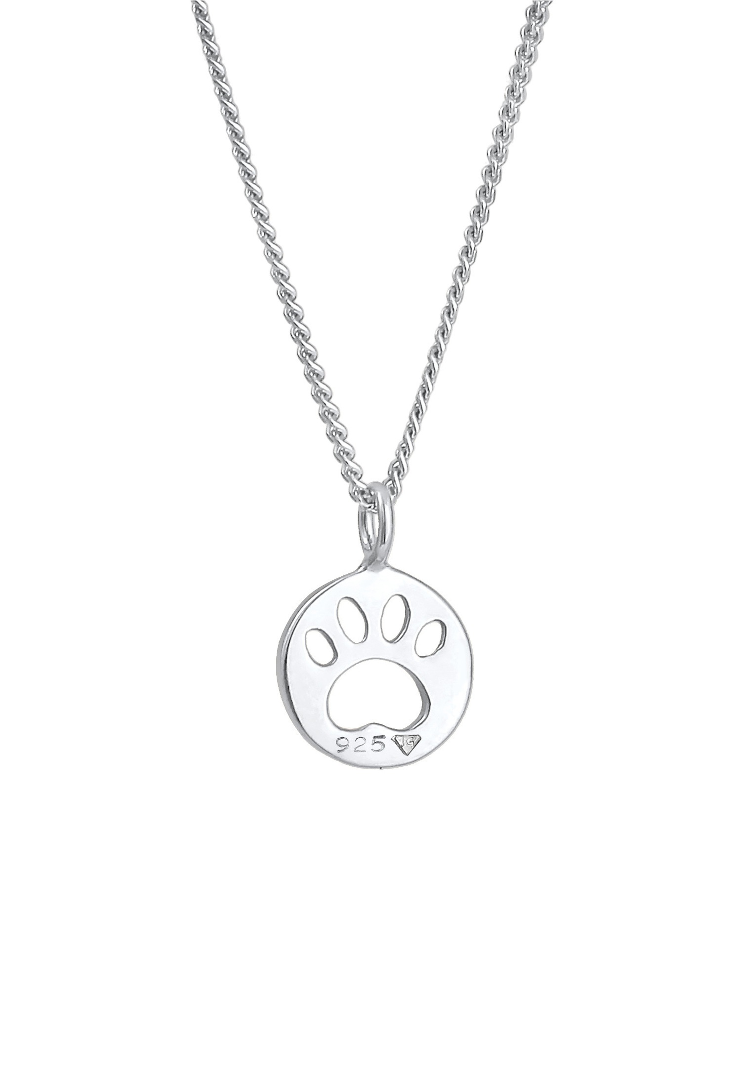 Colgante infantil con huella de pata de gato y perro de Elli, plato divertido de plata de ley 925.