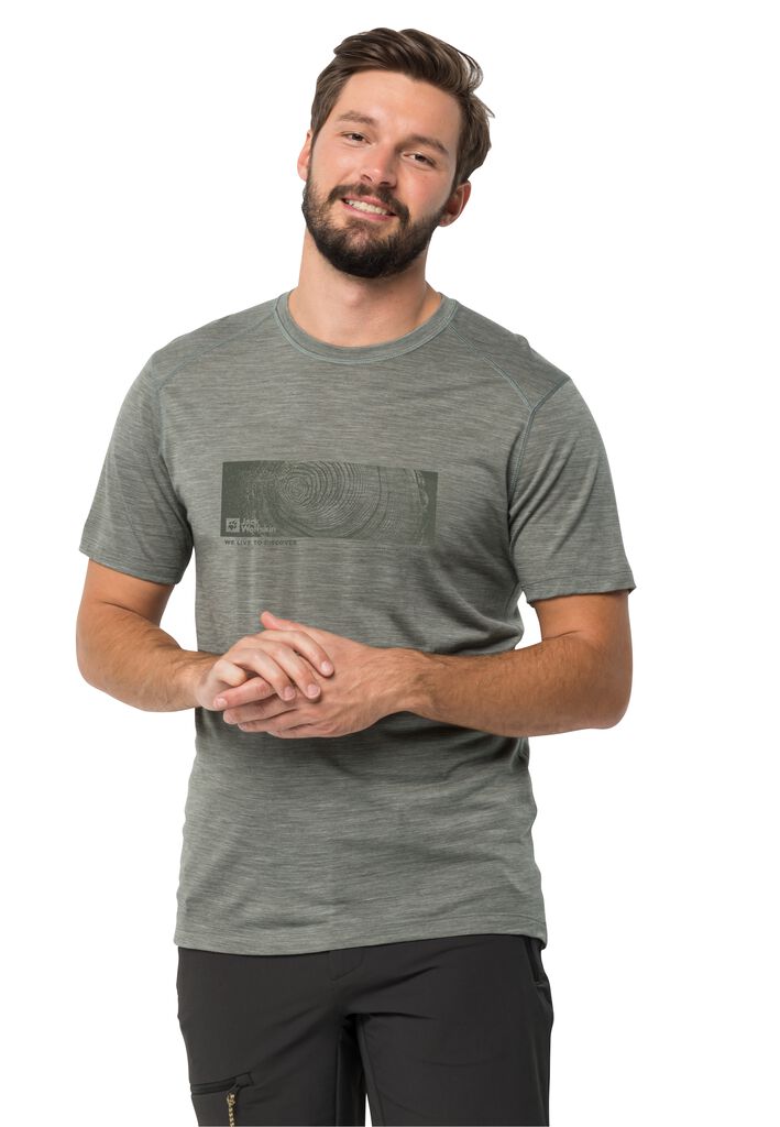 KAMMWEG GRAPHIC S/S M Herren T-shirt aus Merinowolle