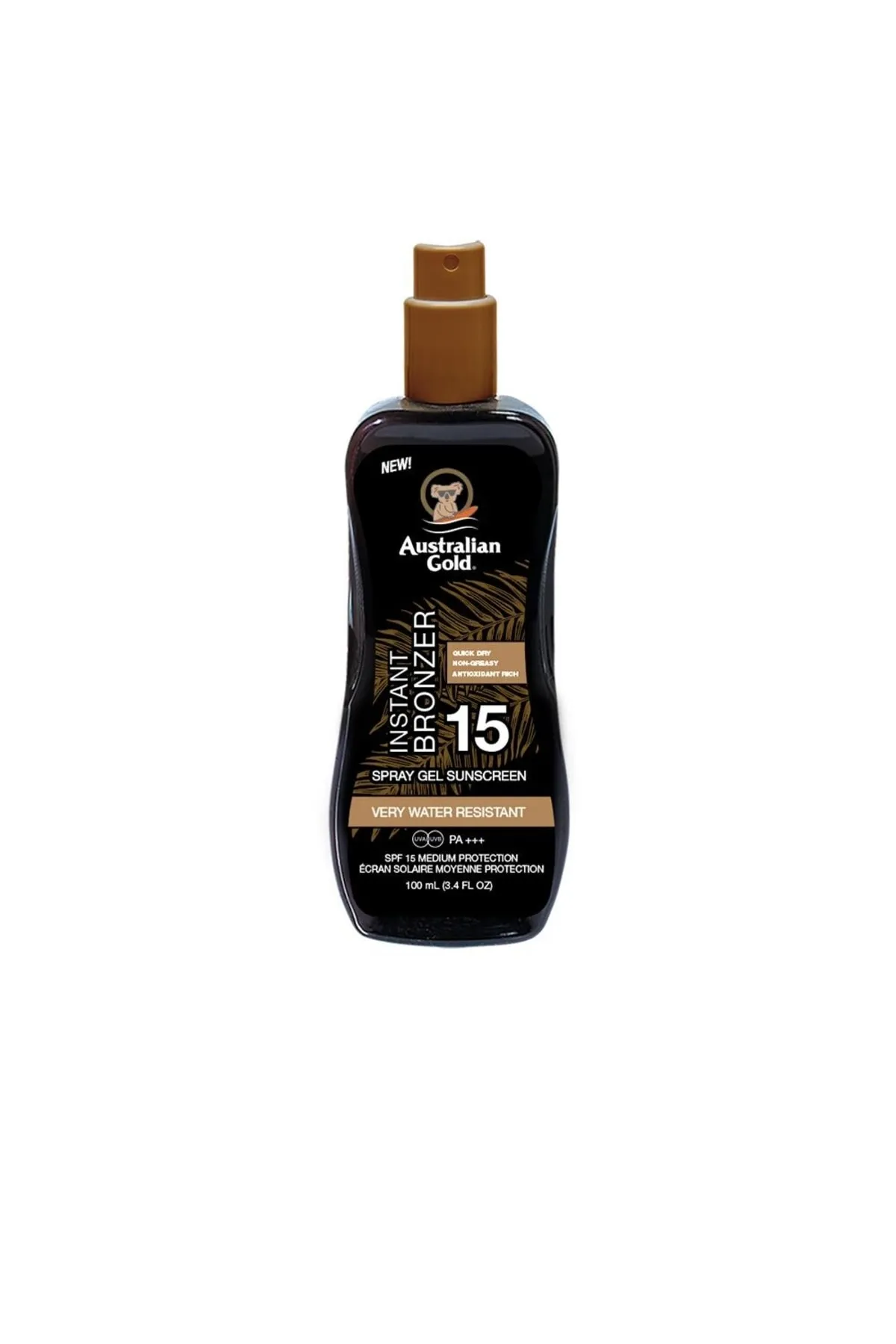 Australian Gold  Sonnenschutz Spf15 Spray-Gel mit Instant-Bronzer Australian Gold 100 ml