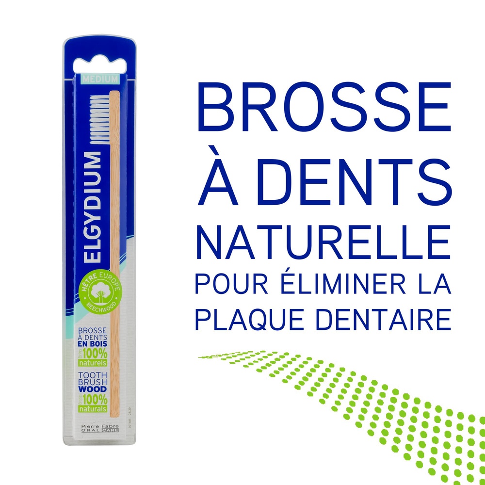 Oral Care ELGYDIUM Brosse à dents Bois Eco conçuemédium Brosse à dents