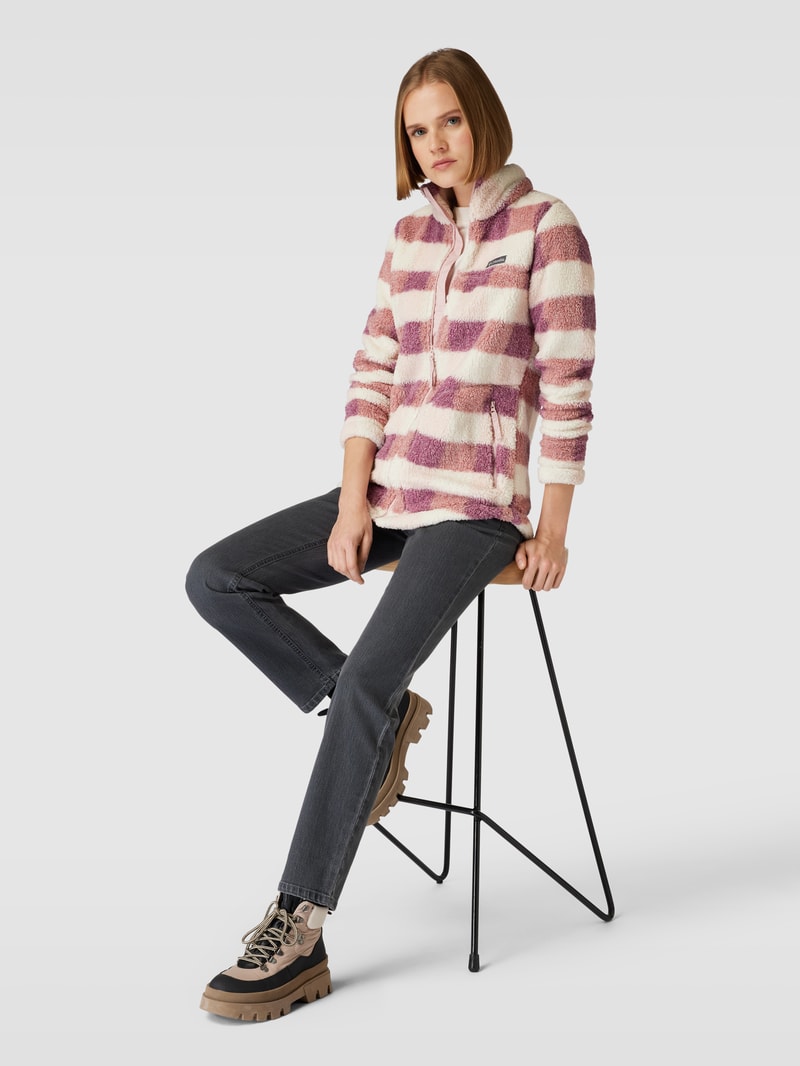 Sweatjacke mit Teddyfall Modell 'West Bend Full Zip' in rosa
