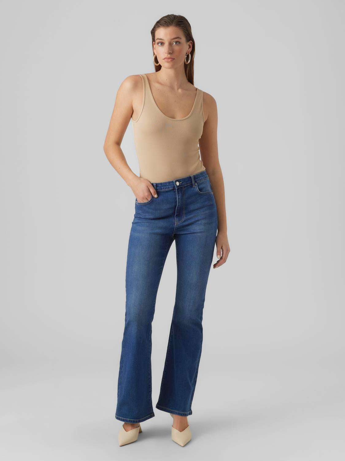 VMSELINA Hohe Taille Ausgestellt Jeans