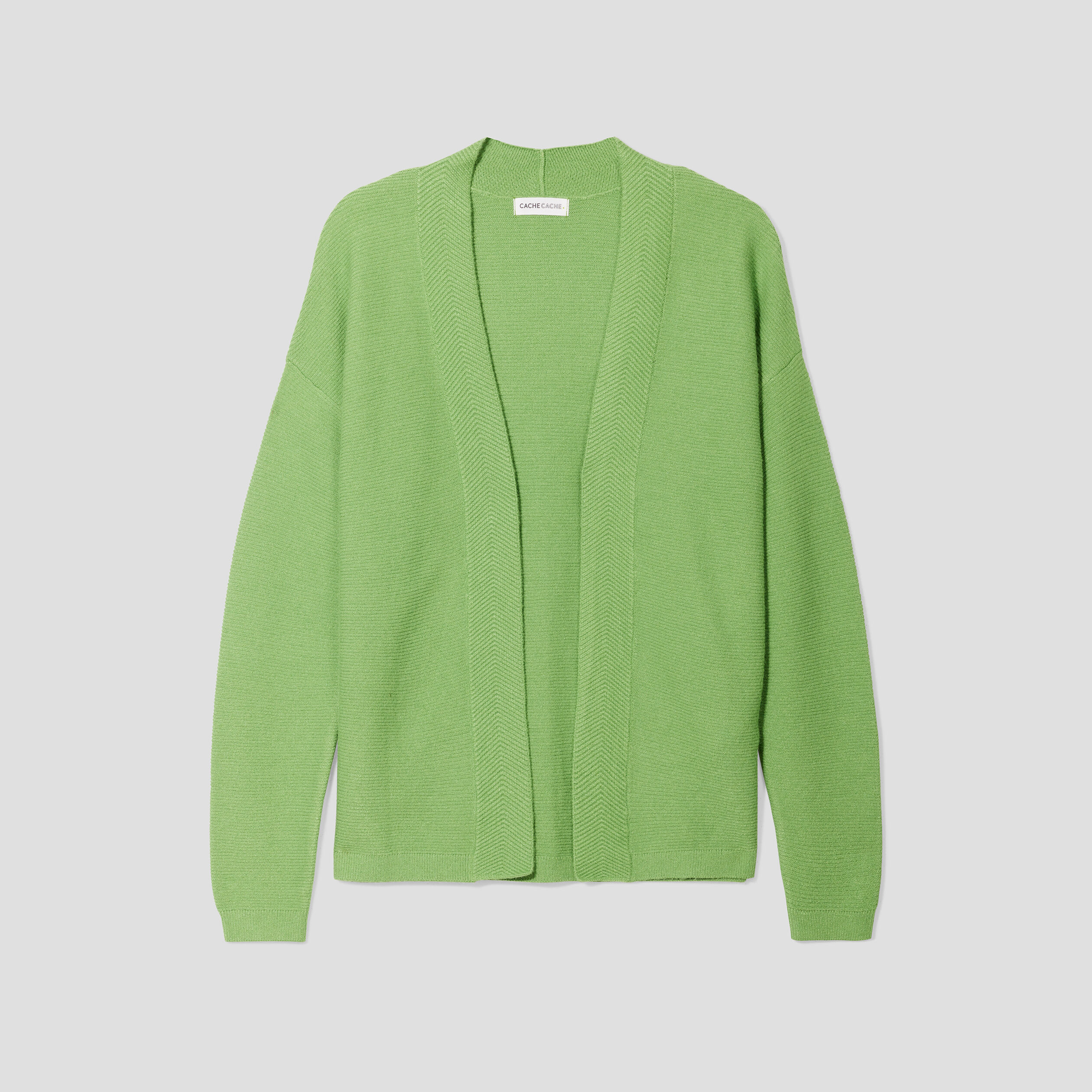 Gilet manches longues vert femme | Cache Cache