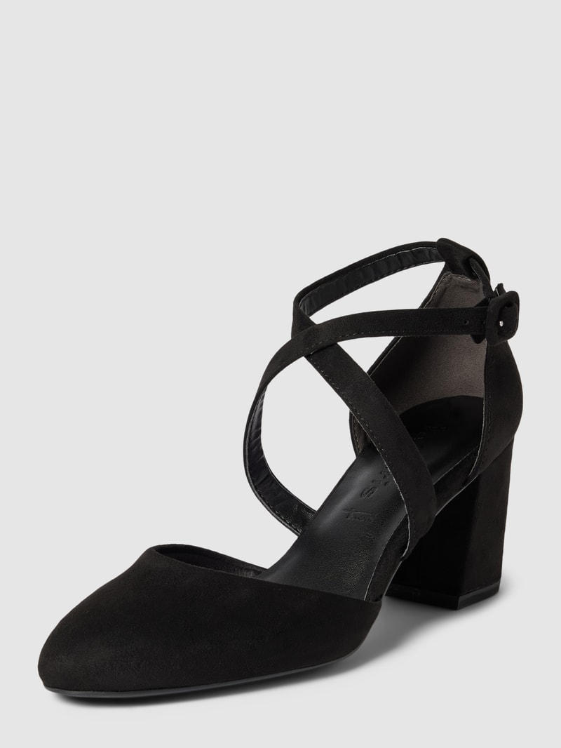 Pumps mit Dornschließe in schwarz