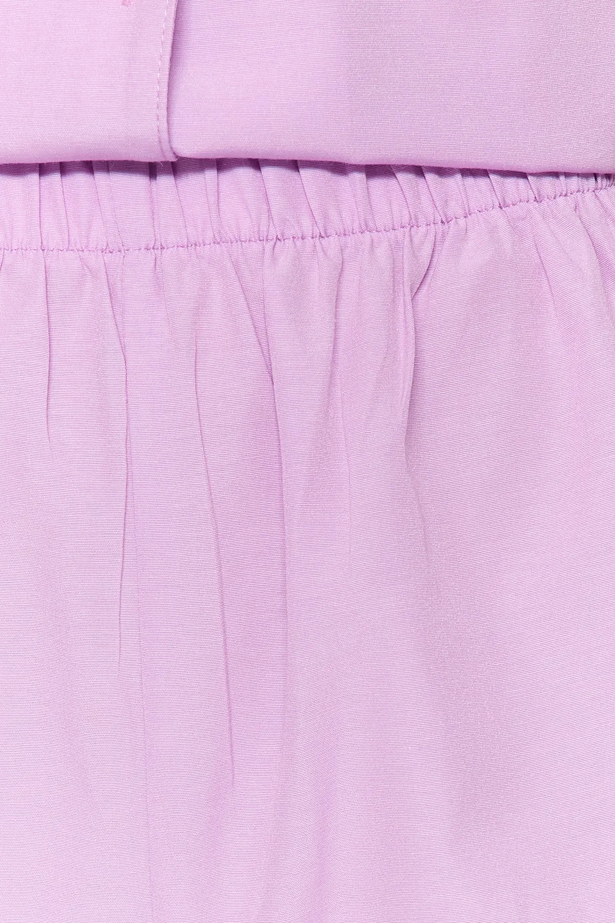 Trendyol Collection  Fliederfarbenes, gewebtes Pyjama-Set mit Hemd und Shorts aus Frottee-Baumwolle THMSS23PT00132