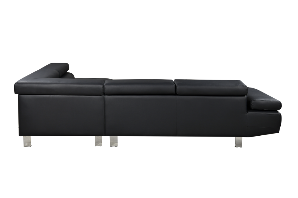Happy Home Happy Home Ecksofa mit verstellbare Kopf- und Arm-Funktionen HSP108-SCH schwarz Lederoptik