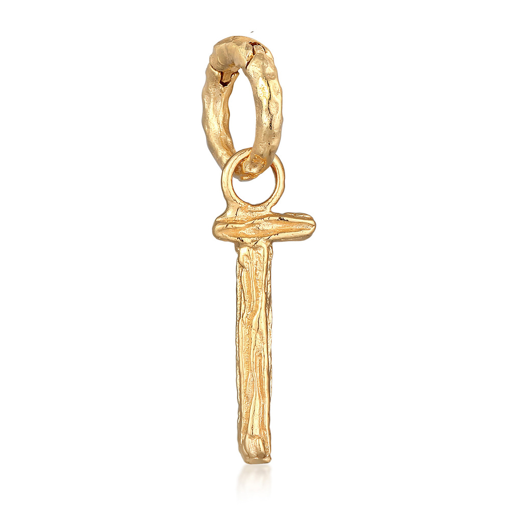 Elli Elli Pendentif Femmes Lettre T Look Organique en argent sterling 925 plaqué or Pendentif