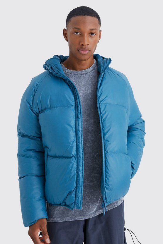 Gesteppte Nylon-Steppjacke mit Kapuze