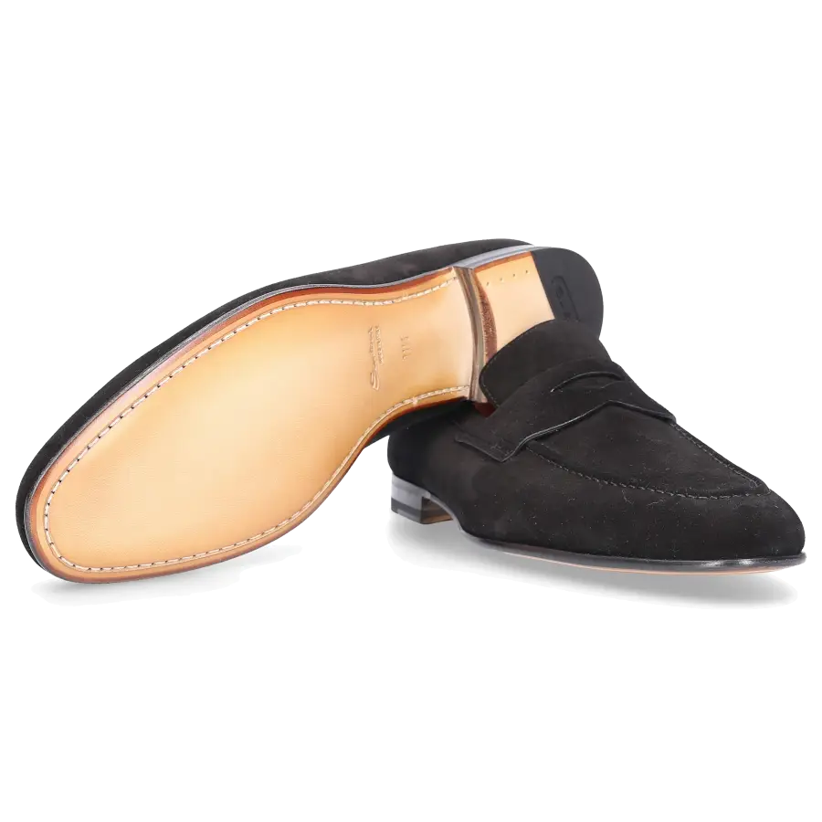 Santoni - Loafer 17511 Veloursleder - schwarz