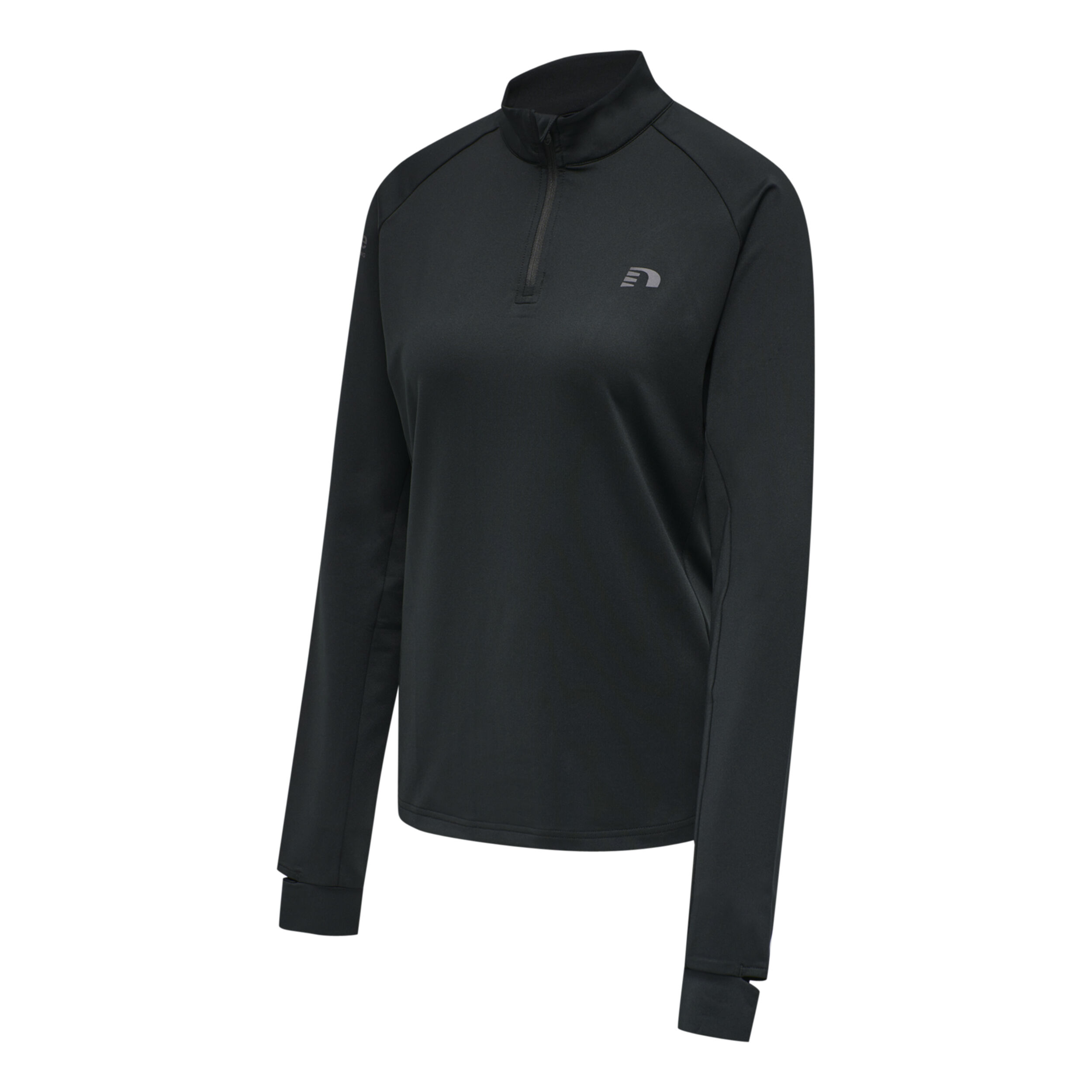 Half-Zip Longsleeve Damen - Schwarz