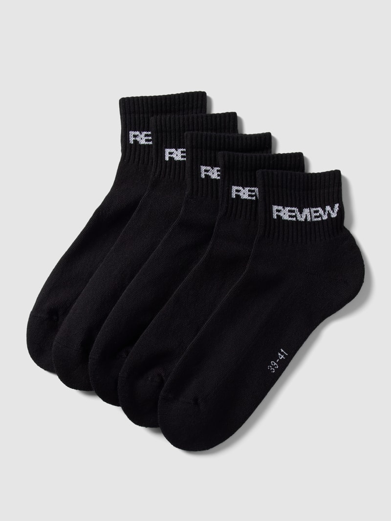 Socken mit Label-Print im 5er-Pack in schwarz