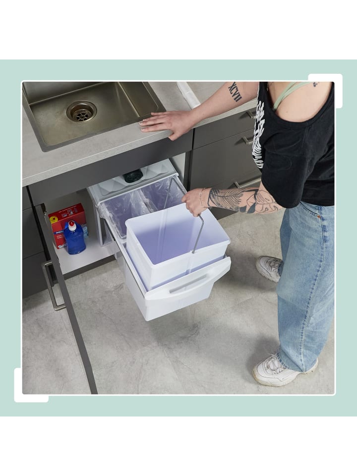 relaxdays Einbaumülleimer in Weiß - 2x 20 l günstig kaufen onesize