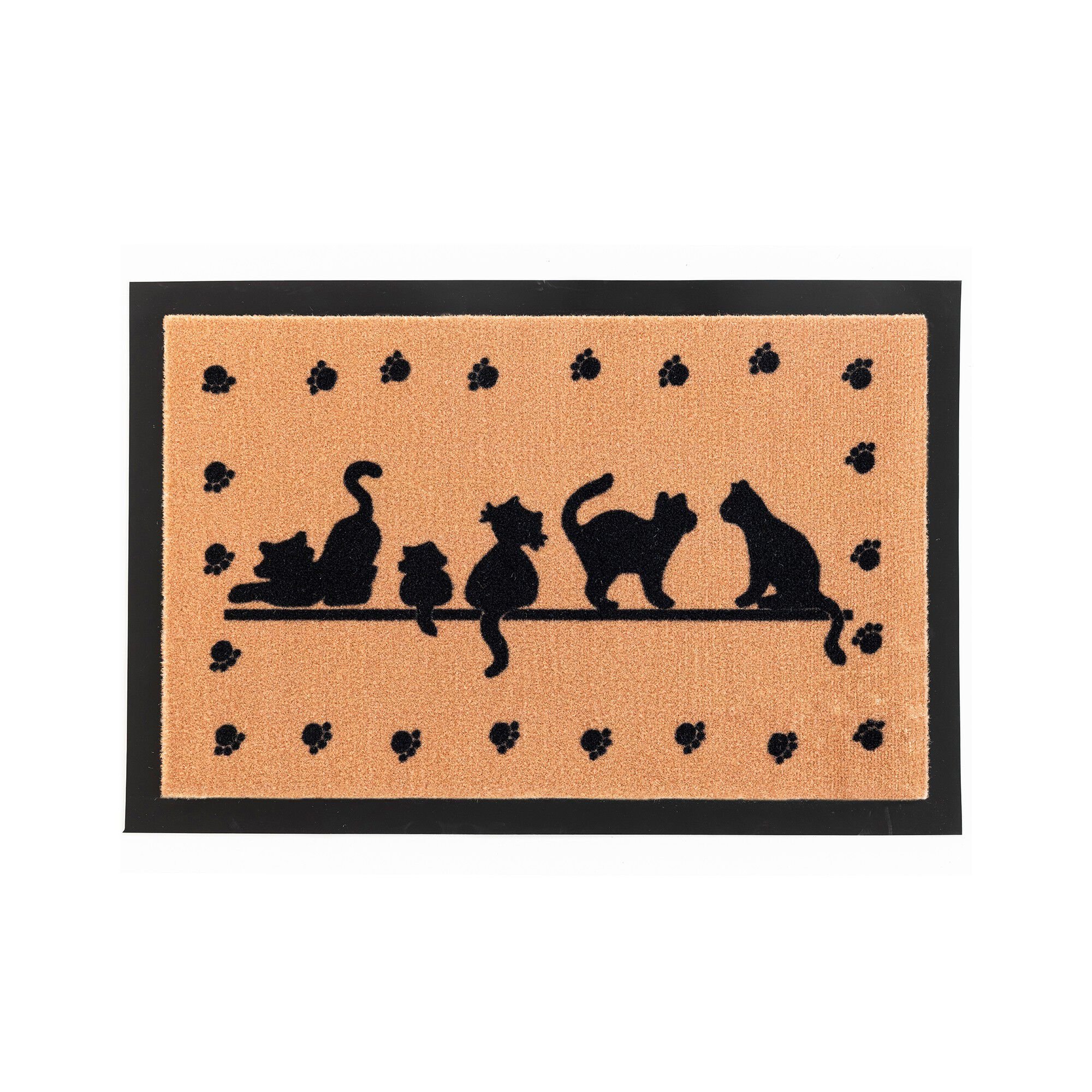 Tapis anti-poussière imprimé silhouettes de chats