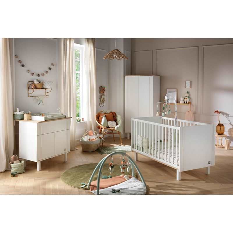 Lit bébé évolutif en lit junior Eléonore blanc