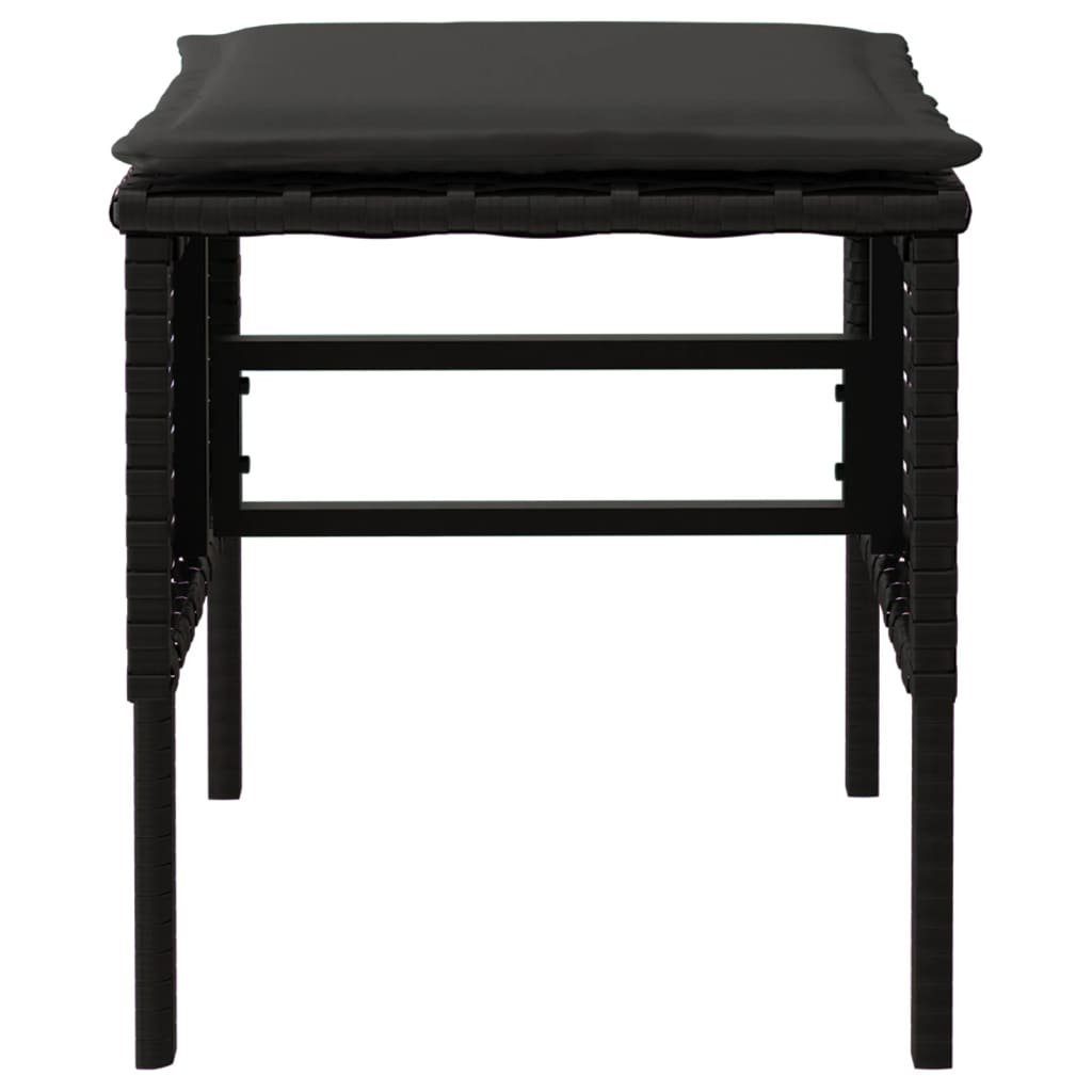 vidaXL Loungesofa Gartenhocker mit Kissen 4 Stk. Schwarz Poly Rattan, 4 Teile