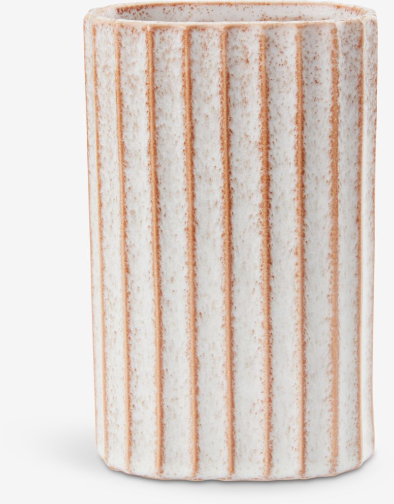Vaso LARSEN LARSEN, largura 11 x comprimento 6 x altura 18 cm, bege/terracota