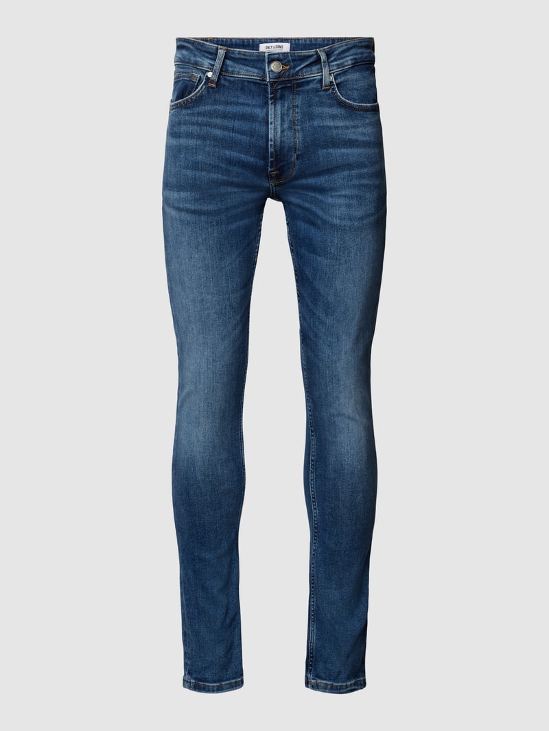Slim Fit Jeans im 5-Pocket-Design Modell 'WARP' in hellblau