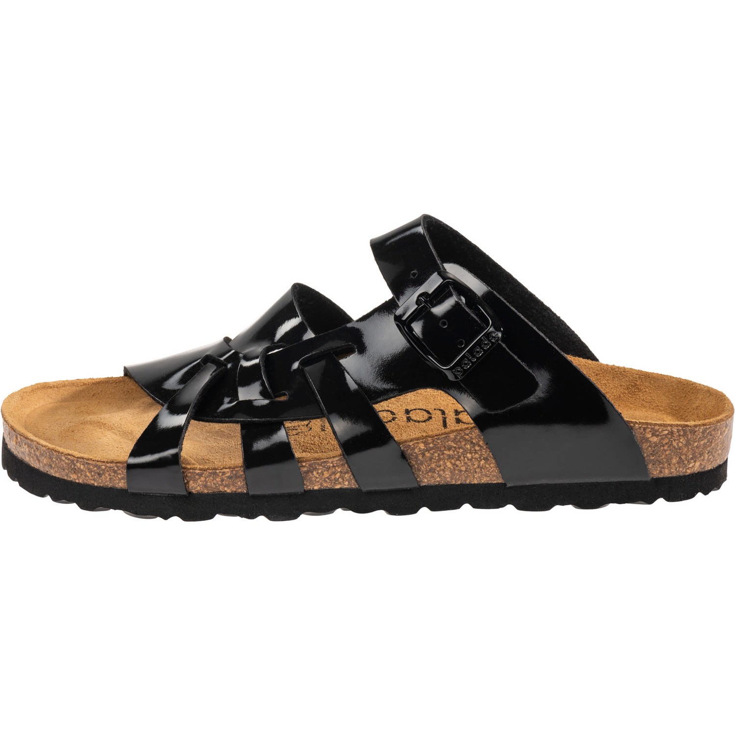 Palado Kreta, Pantoletten, Damen, Basic Lack Schwarz