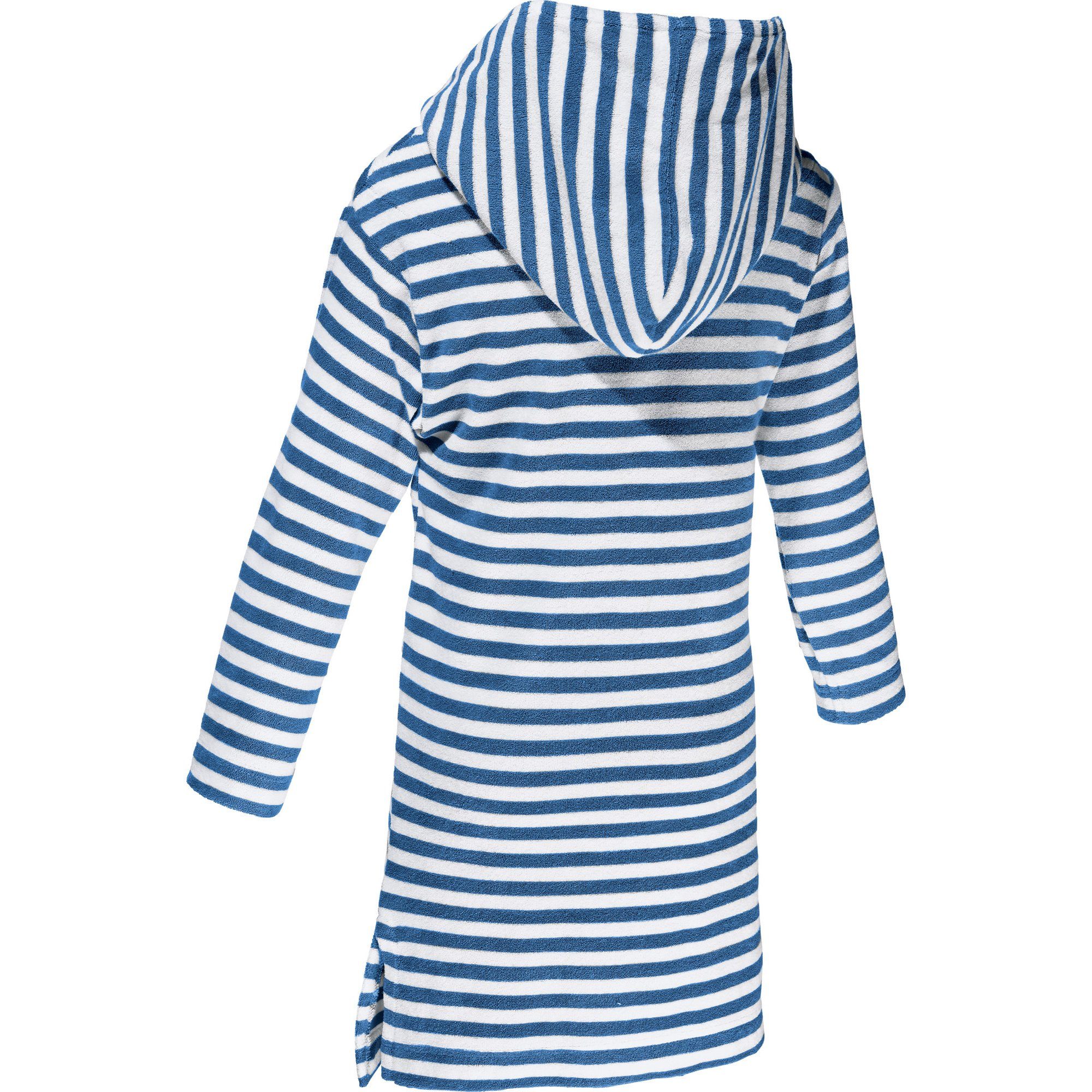 Erwin Müller Kinderbademantel Kinder-Poncho Streifen mit Kapuze, Rückenlänge: 63 cm, Frottier, mit Kapuze, default, Leichtfrottier Streifen