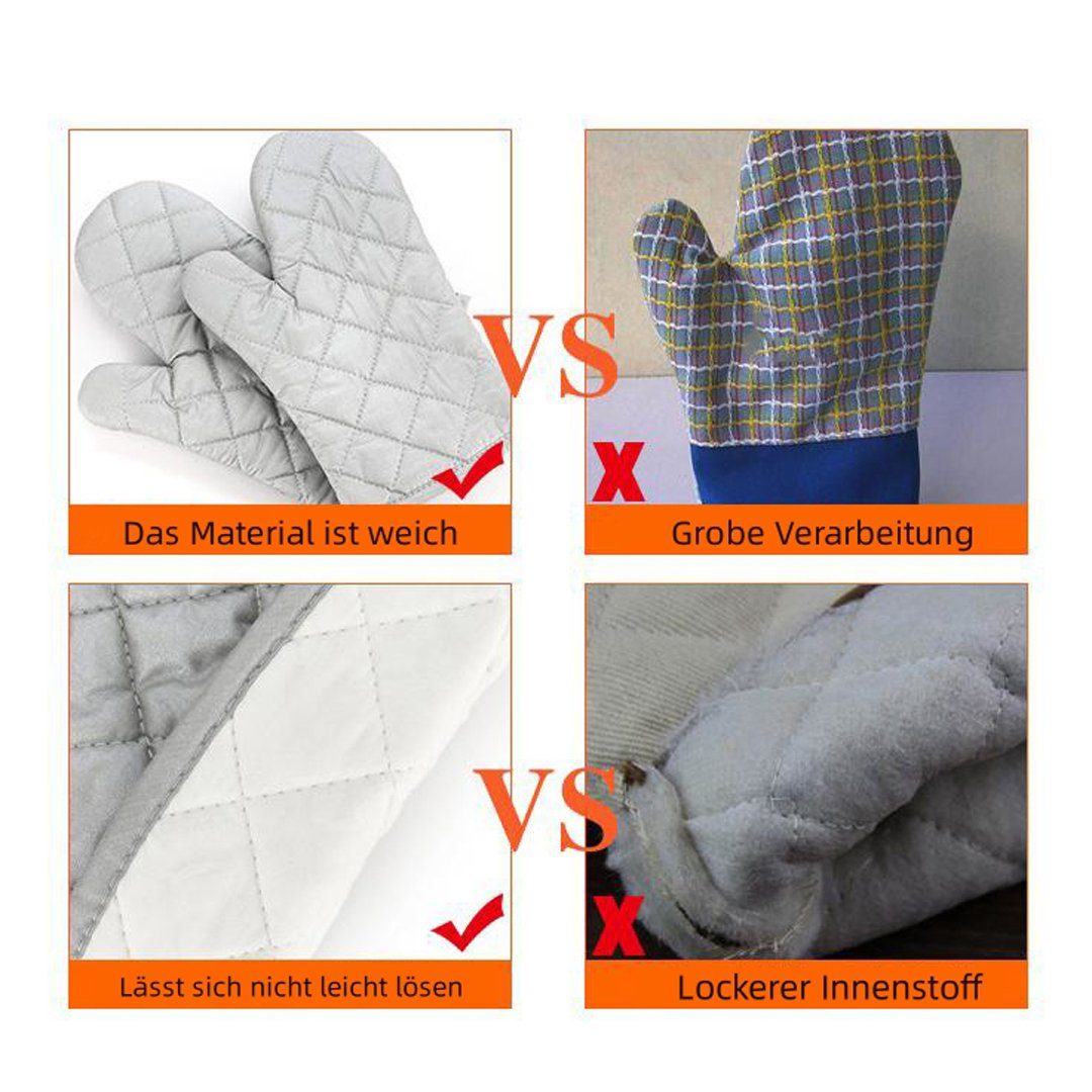 FIDDY Topfhandschuhe Küchenofenhandschuhe, hitzebeständige Küchenofenhandschuhe, (Baumwollküchenhandschuhe, Topfhalter-Mikrowellen-Ofenhandschuhe), Umzug, Kochen, Backen