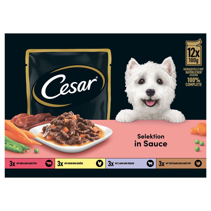 Cesar Selektion Fleisch und Gemüse in Sauce