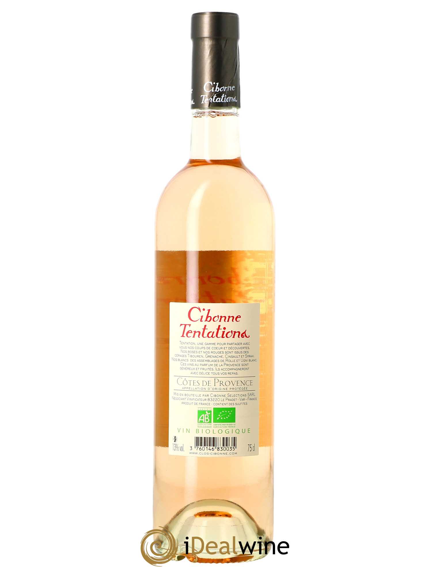 Côtes de Provence Clos Cibonne Tentations  2022 - Lot de 1 Bouteille