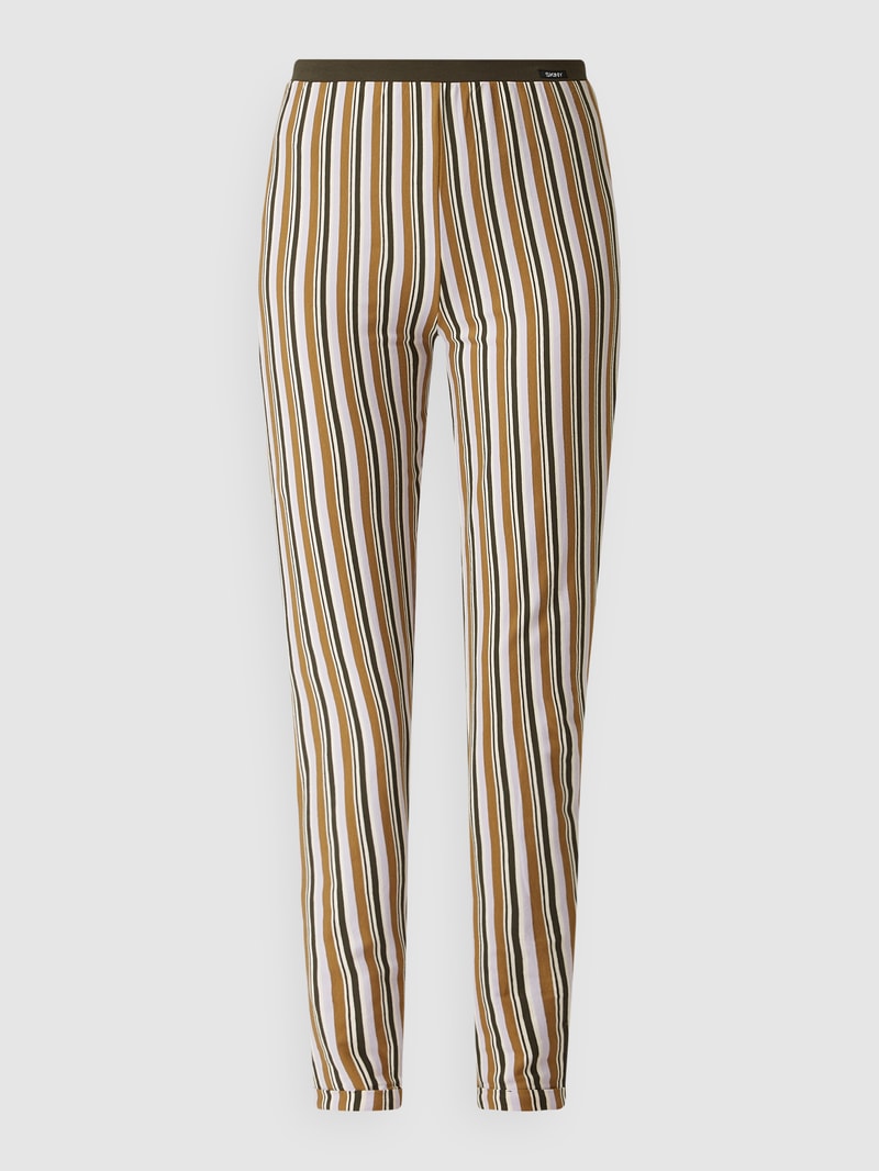 Lounge-Hose mit Streifenmuster in khaki