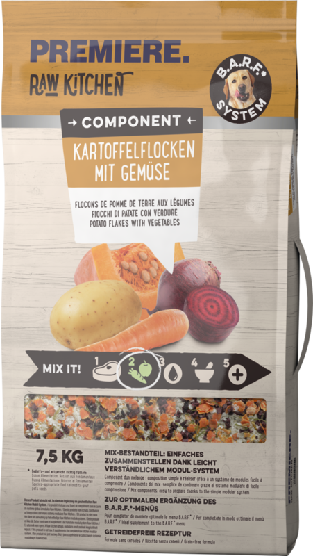 PREMIERE Ergänzungsfutter & Aufzucht PREMIERE RAW KITCHEN Kartoffelflocken mit Gemüse 7,5 kg
