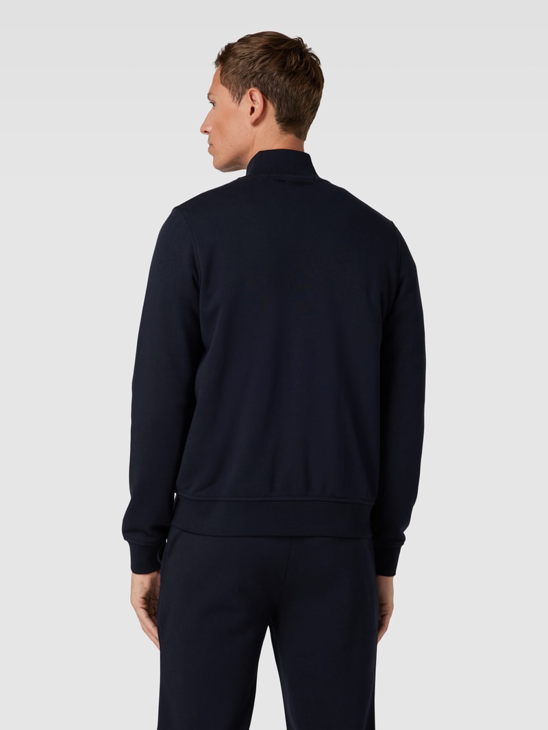 Sweatjacke mit Label-Patch in marineblau