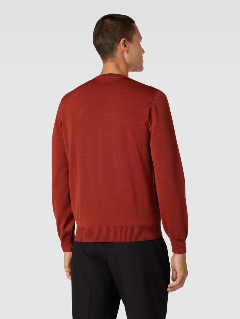 Strickpullover mit gerippten Abschlüssen in kupfer