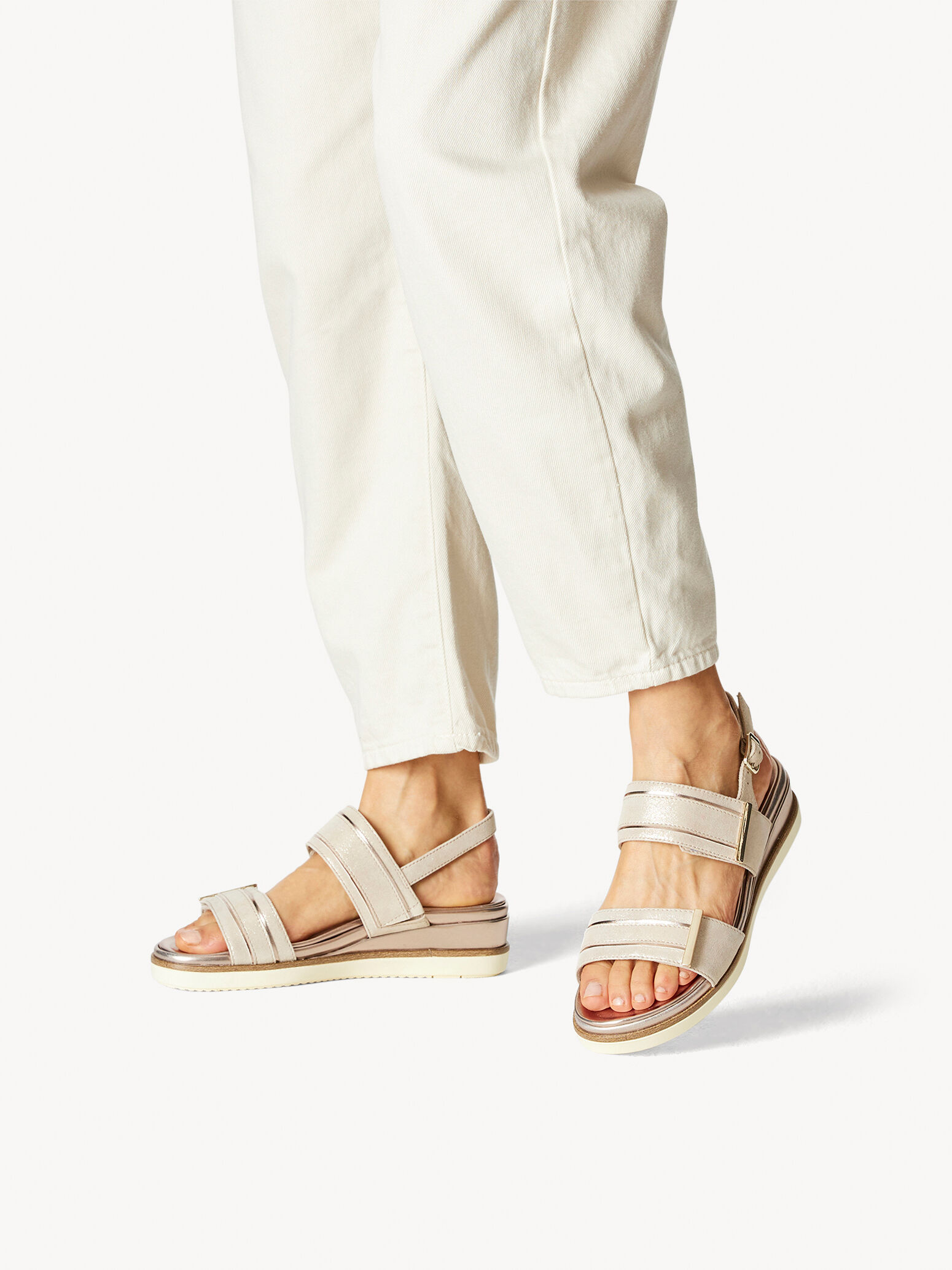 Sandale à talon - beige