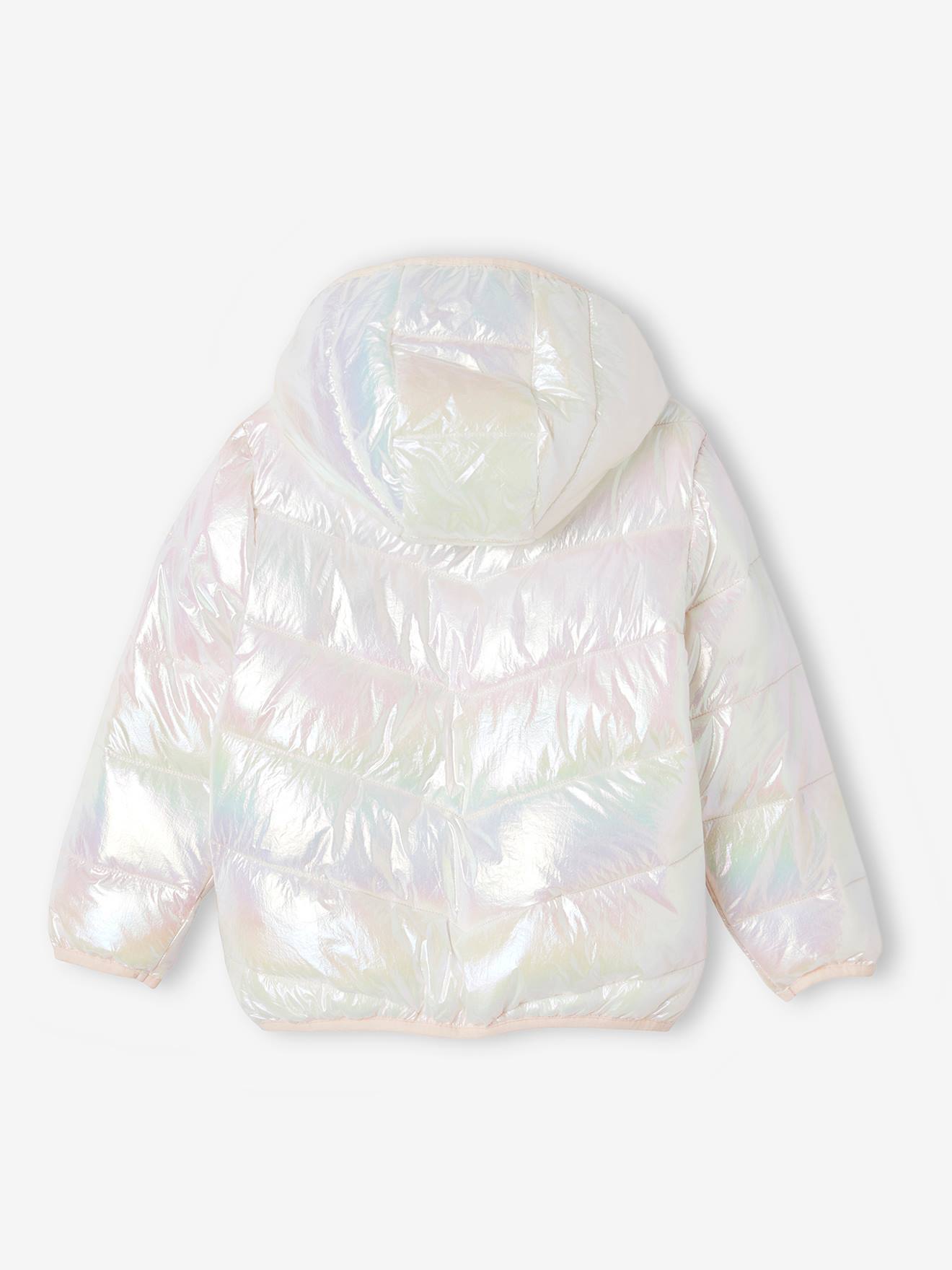 Vertbaudet Mädchen Light-Steppjacke mit Glanzeffekt - wollweiß