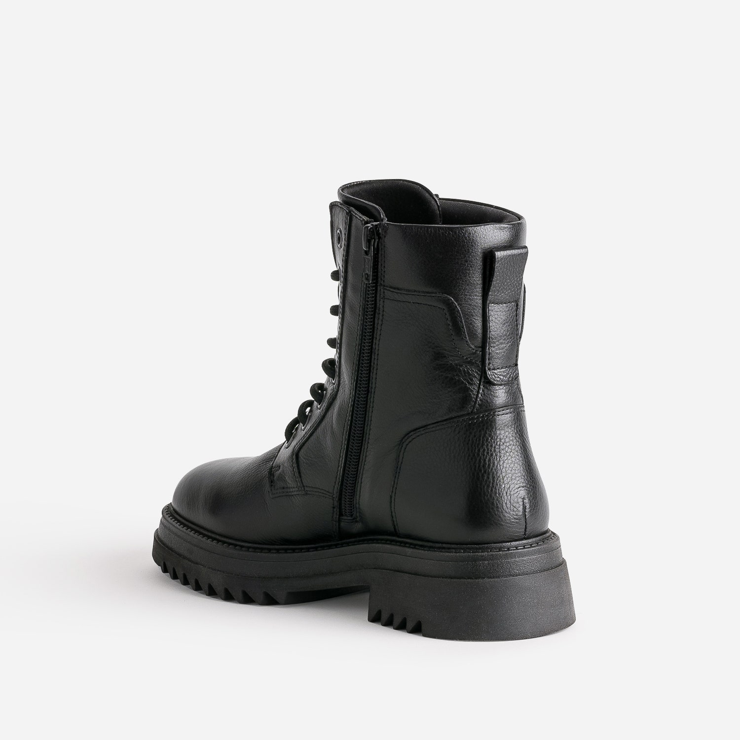 Boots à lacet TEXTO noir en cuir